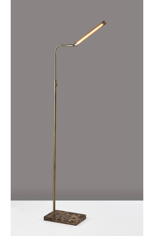Adesso Lighting Reader Led Floor Lamp In Antique Brass