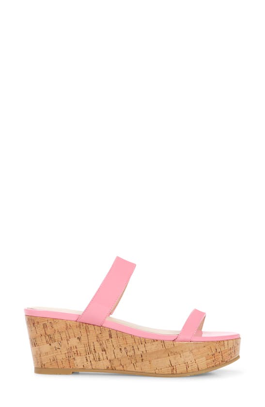 Stuart Weitzman Boardwalk Flat Wedge Slide Sandal In India Pink