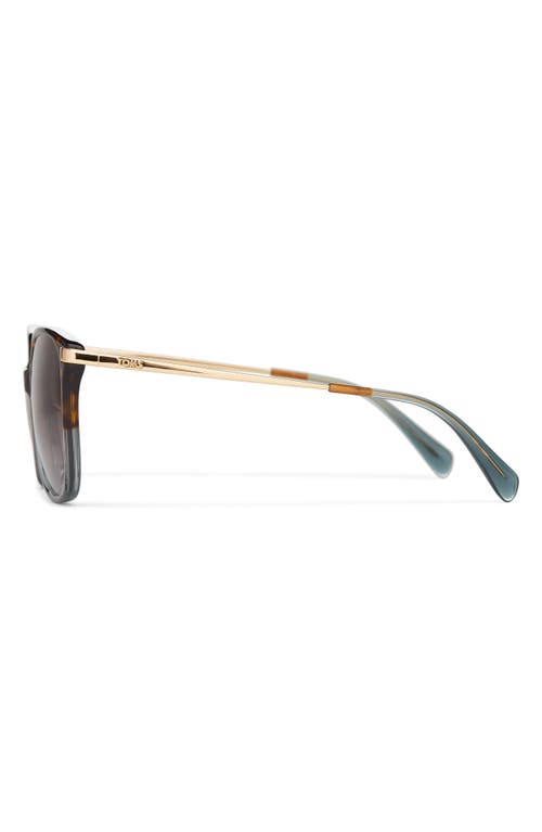 Toms Sandela 55mm Gradient Square Sunglasses In Tortoise Ocean Grey Fade