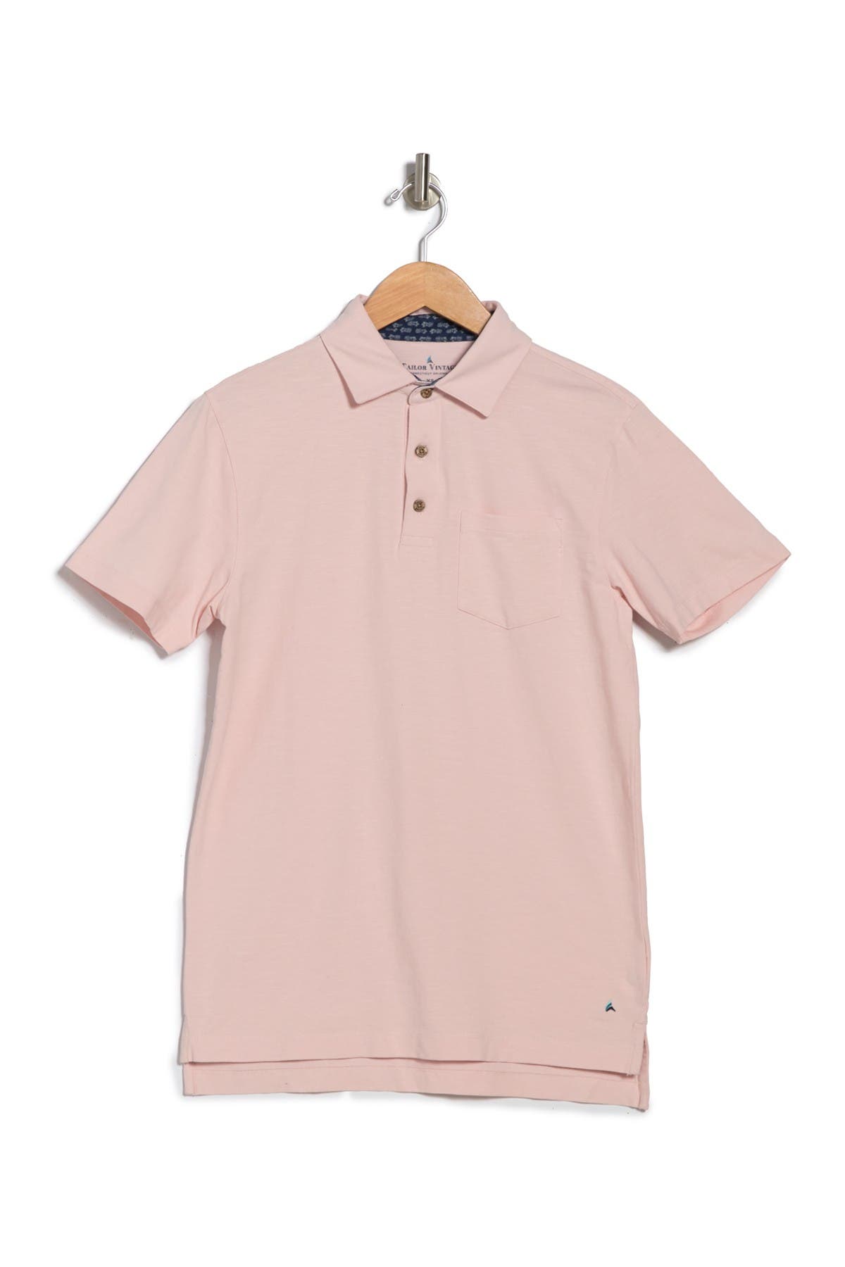 Tailor Vintage Airotec Stretch Slub Jersey Short Sleeve Polo In Light/pastel Pink1