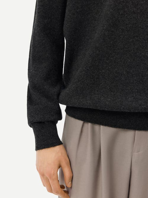 Shop Gobi Cashmere Polo Neck Sweater In Charcoal