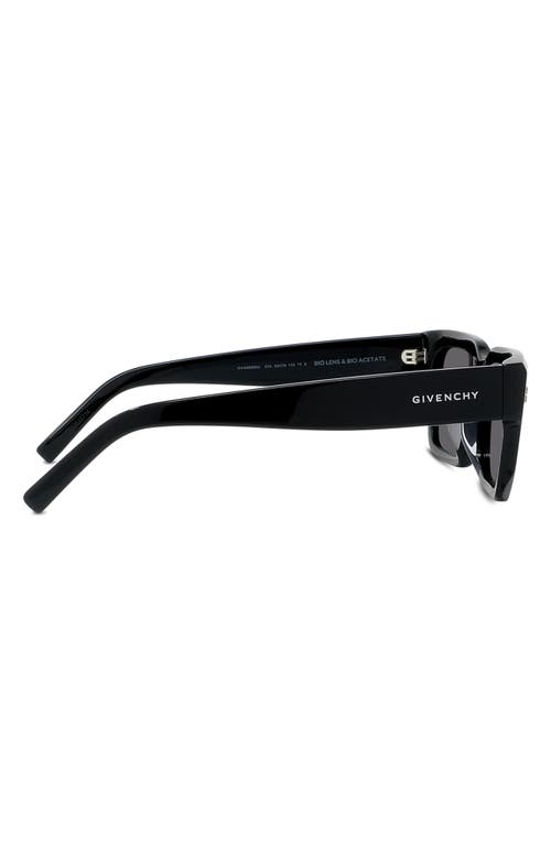 Shop Givenchy Gv Day 53mm Square Sunglasses In Shiny Black/smoke