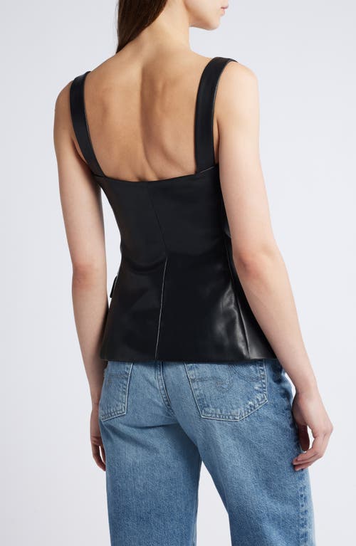 Shop Pixie Market Agatha Faux Leather Vest In Black