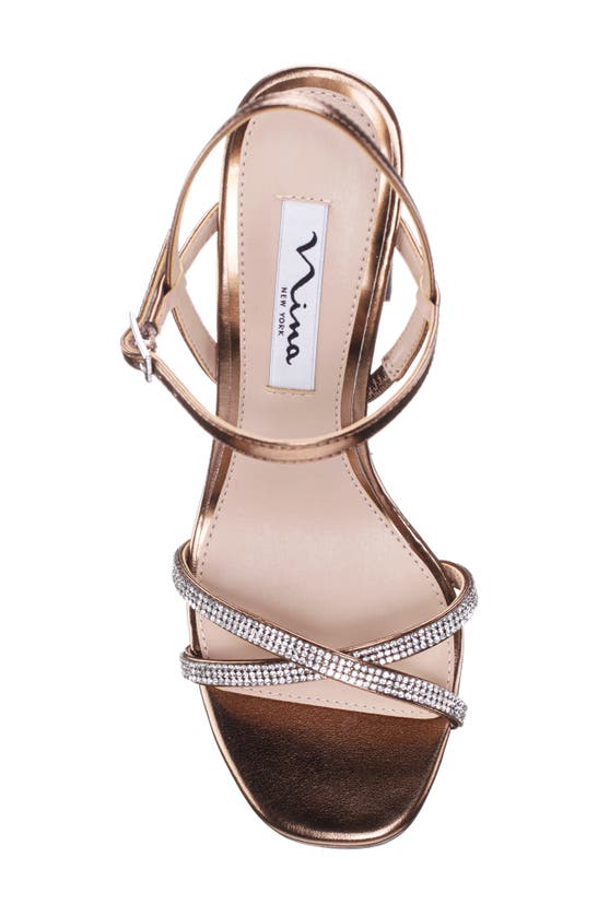 Shop Nina Steven Embellished Platform Sandal In Bronze