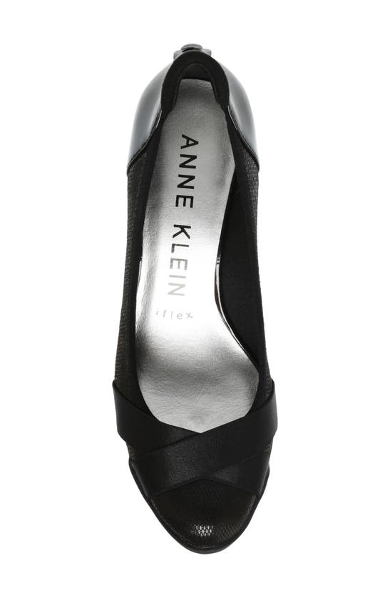 Anne Klein Timeout Wedge Pump In Black Fabric