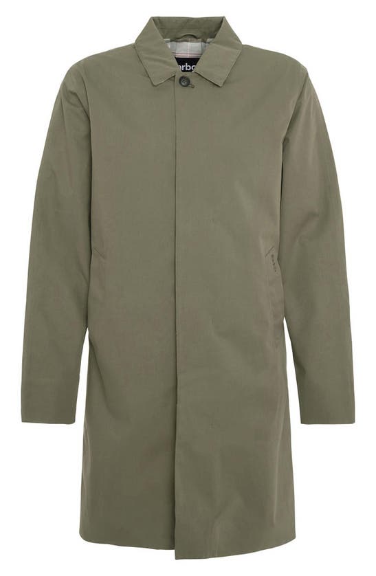 Shop Barbour Rokig Waterproof Long Coat In Dusty Olive/ Glenmoor
