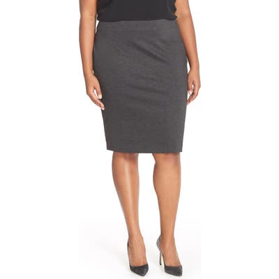 Plus Size Vince Camuto Ponte Knit Skirt, Grey