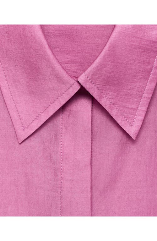 Mango Satin Lyocell Shirt Pink In Pink