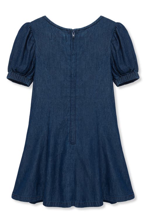 Shop Peek Aren't You Curious Kids' Embroidered Chambray Dress In Med Stone