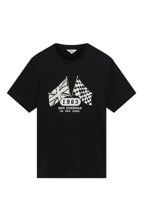 Heritage Flag Organic Cotton Graphic T-Shirt in Black