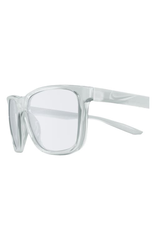 Nike Flip Ascent 53mm Square Blue Light Blocking Glasses In Clear/blue Light