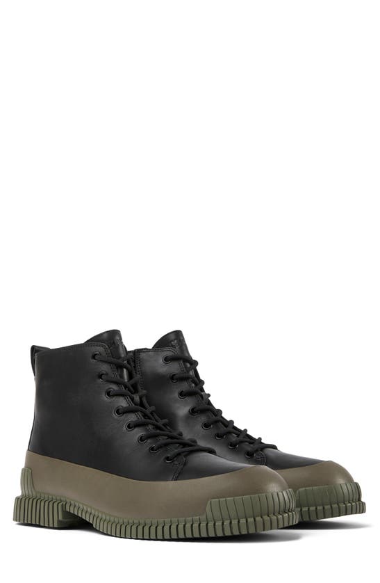 Camper Pix Combat Boot In Black Multi