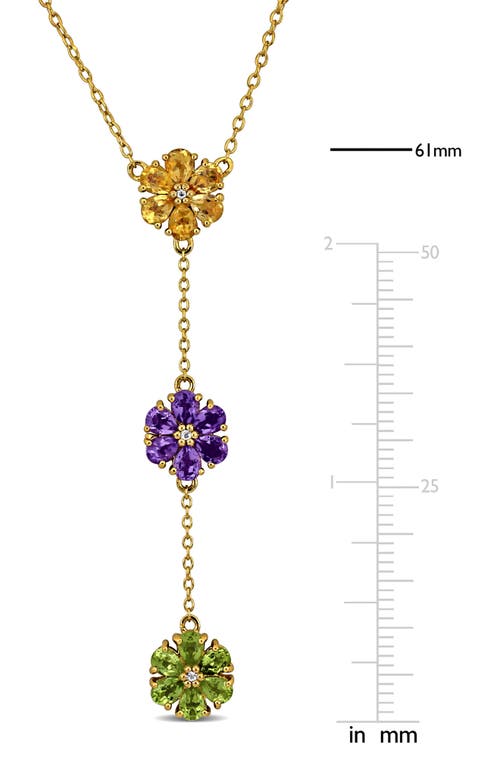 Shop Delmar Amethyst, Citrine & Peridot Floral Y-necklace In Multi