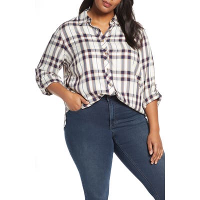Plus Size Foxcroft Zoey Autumn Plaid Shirt, Blue