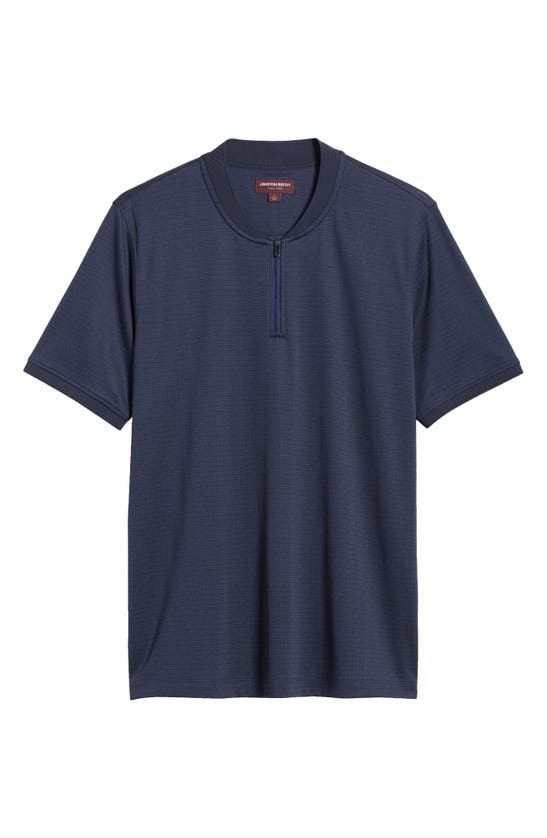 Johnston & Murphy Jacquard Pima Cotton Blend Polo In Navy