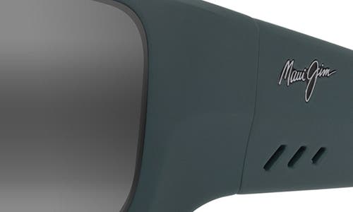 Maui Jim Keha 63mm Polarized Oversize Rectangular Sunglasses In Matte Dark Military Green