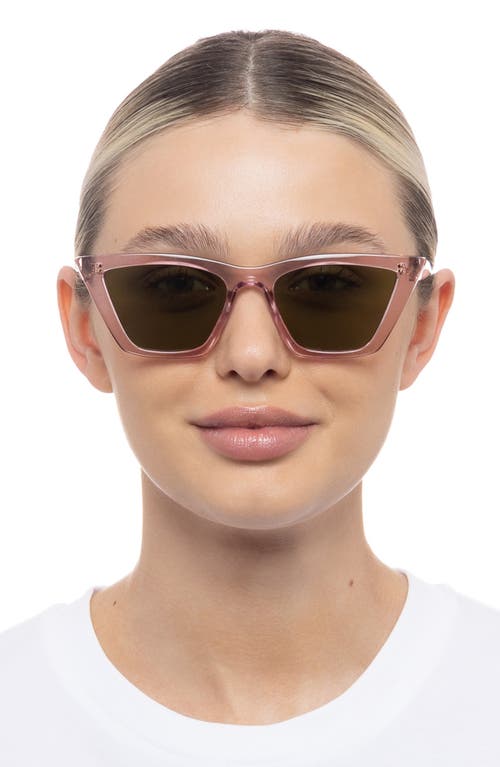 Shop Le Specs Velodrome Cat Eye Sunglasses In Pink/moss Mono