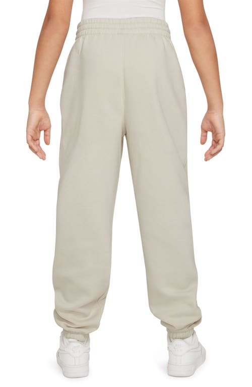 Nike Kids' Club Cotton Blend Fleece Sweatpants In Light Bone/ Volt