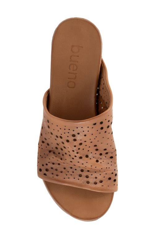 Shop Bueno Turner Perforated Slide Sandal In Dark Tan