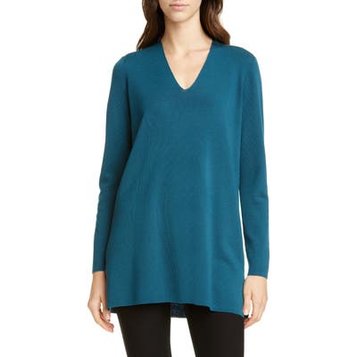 Eileen Fisher Long Sleeve Merino Wool Sweater, Blue