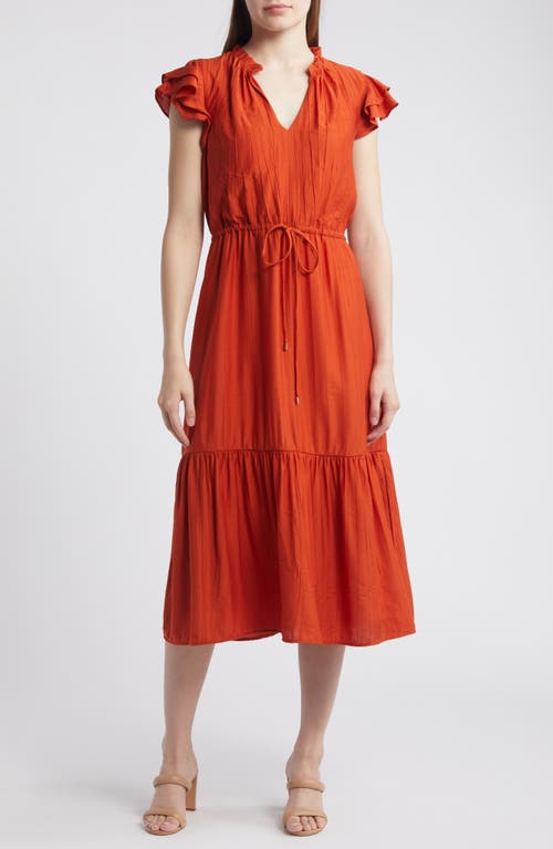 Julia Jordan Ruffle Sleeve Midi Dress at Nordstrom,