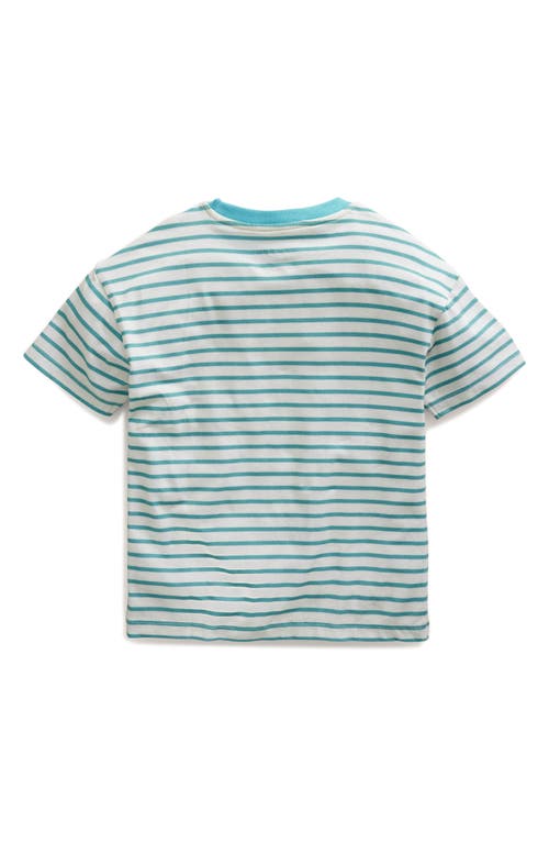 Shop Mini Boden Kids' Stripe Graphic T-shirt In Ivory/aqua Sea Pineapple