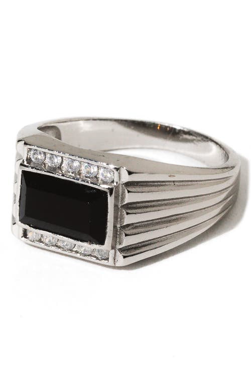 Child Of Wild Levi Onyx Cocktail Ring In Silver At Nordstrom, Size 7