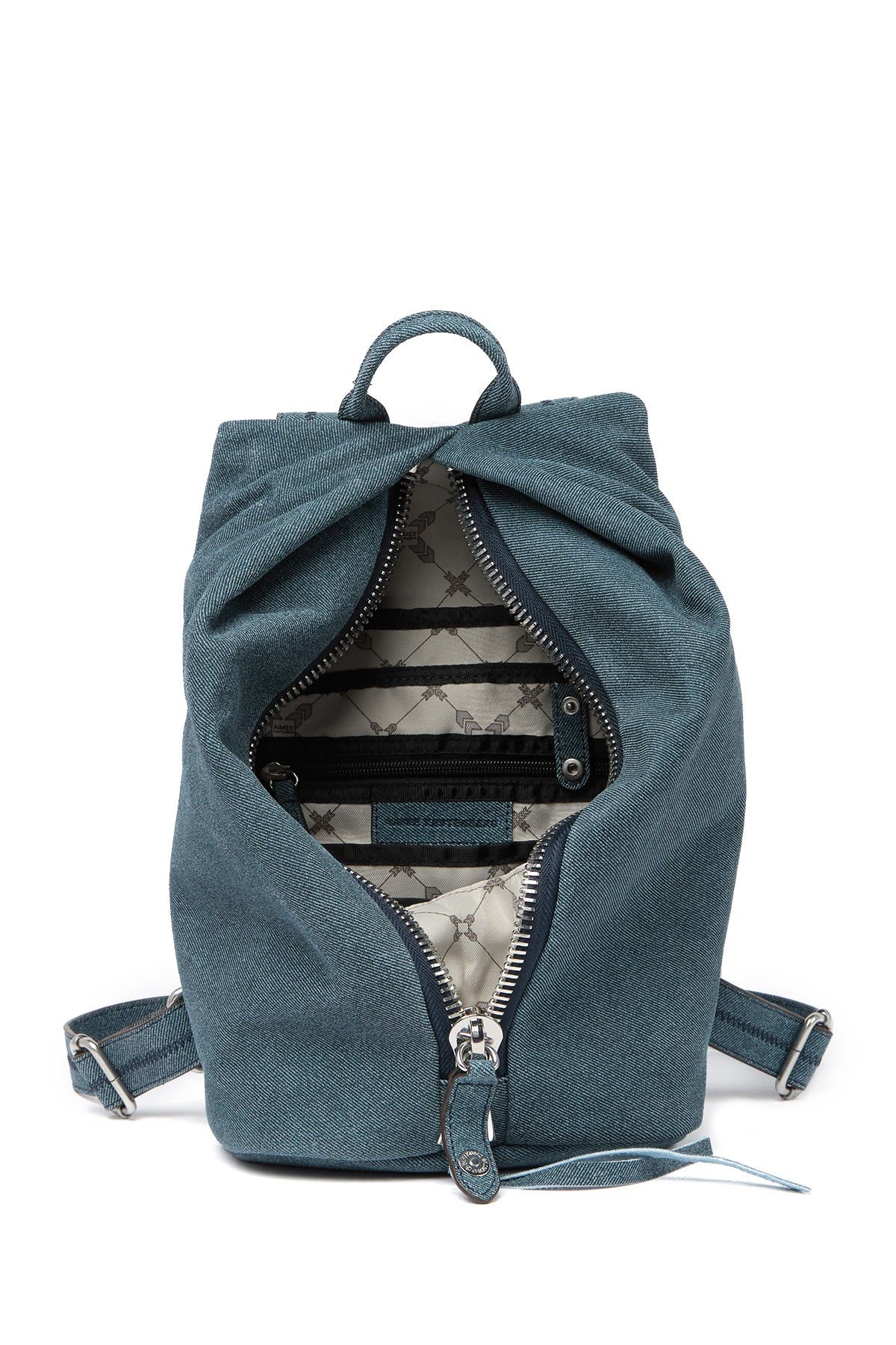 grey leather backpack