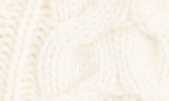 halogen cable cashmere pom beanie