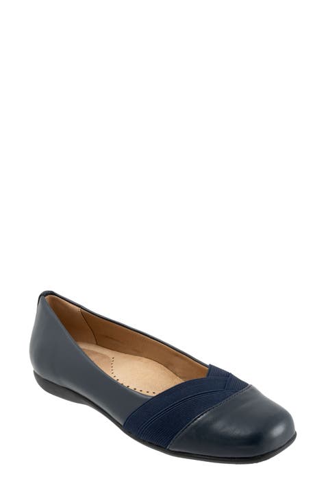 Navy blue sale comfortable flat shoes