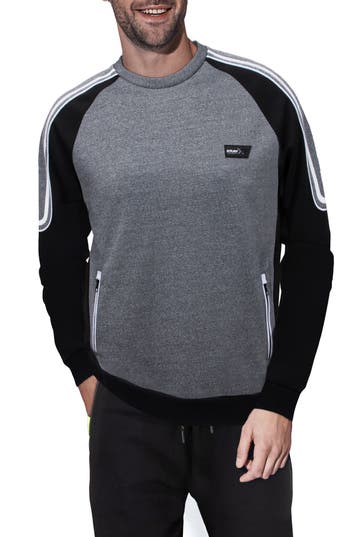 Shop X-ray Xray Colorblock Pullover Crewneck Sweatshirt In Black/heather Grey