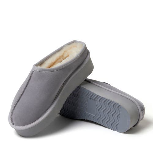 Dearfoams Doreen Genuine Suede Clog With Prayer Seam Slipper In Sleet