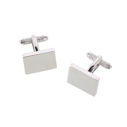 Shop Trafalgar Rooney Rectangle Brass  Cufflinks In Silver