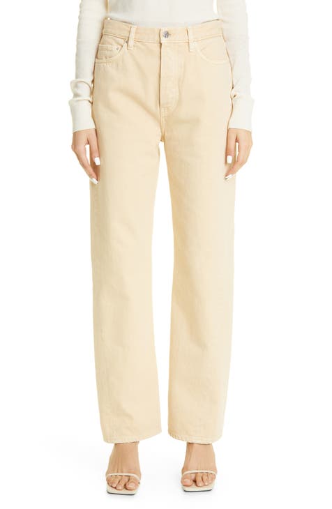 Womens beige store straight leg jeans