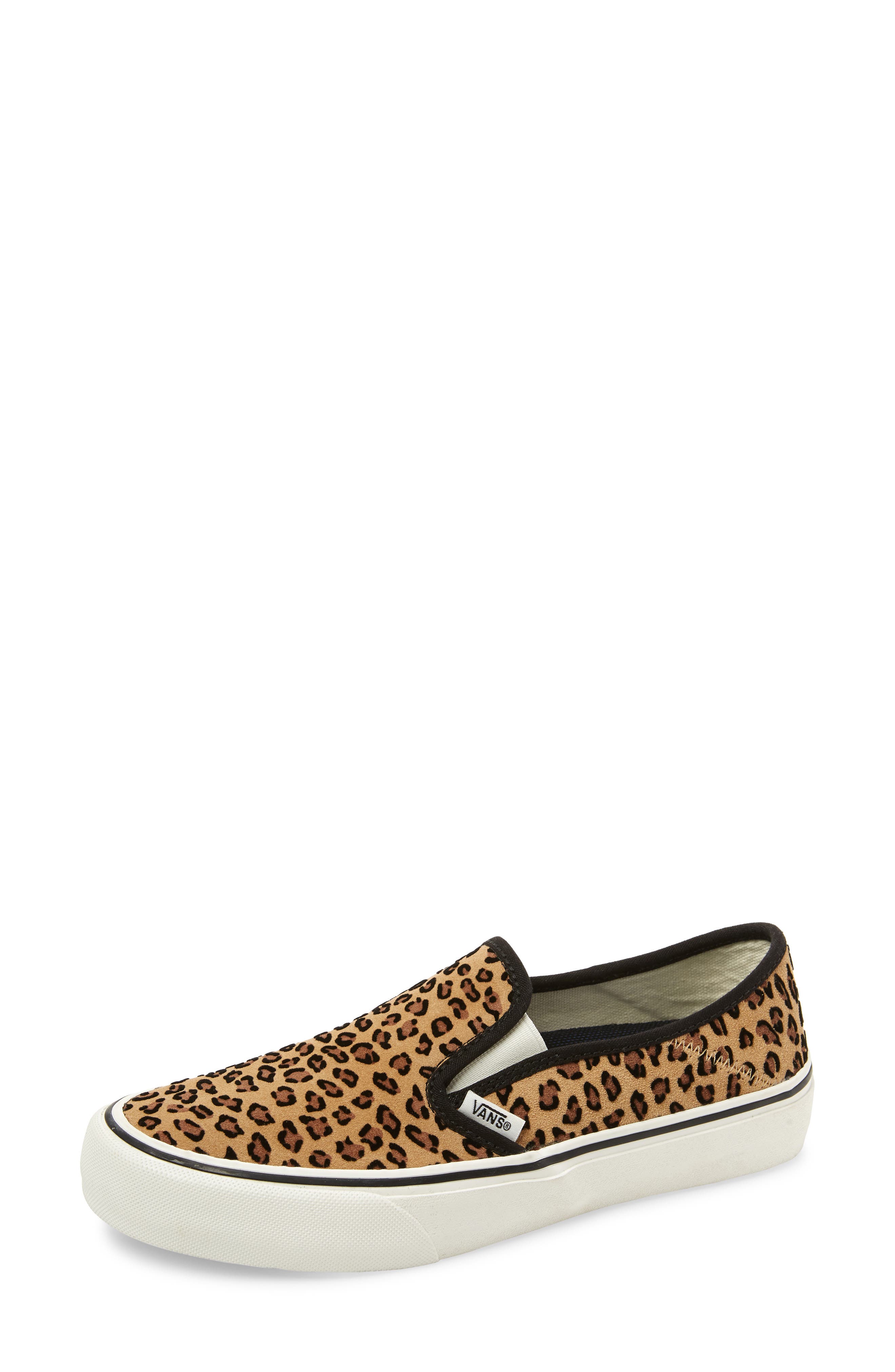 leopard slip on sneakers vans