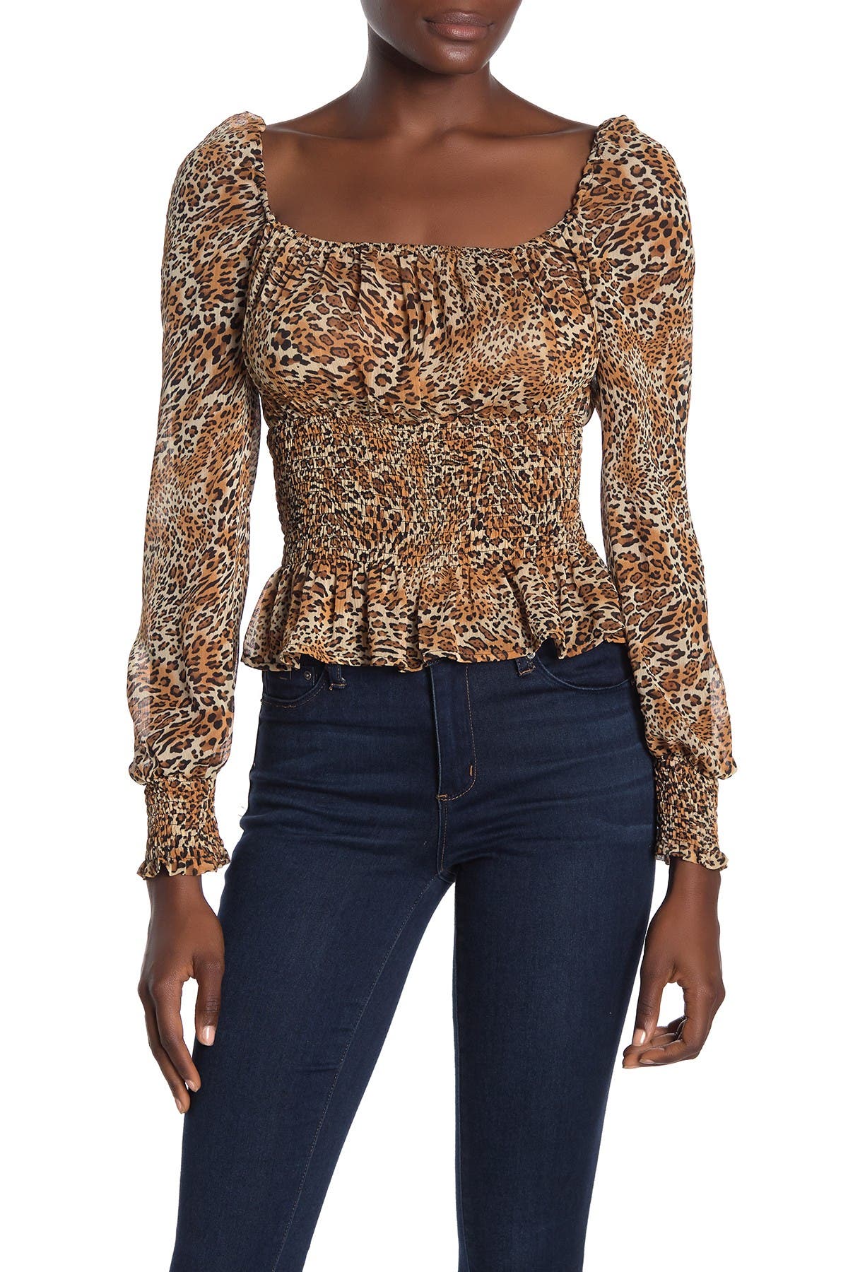 sheer animal print top