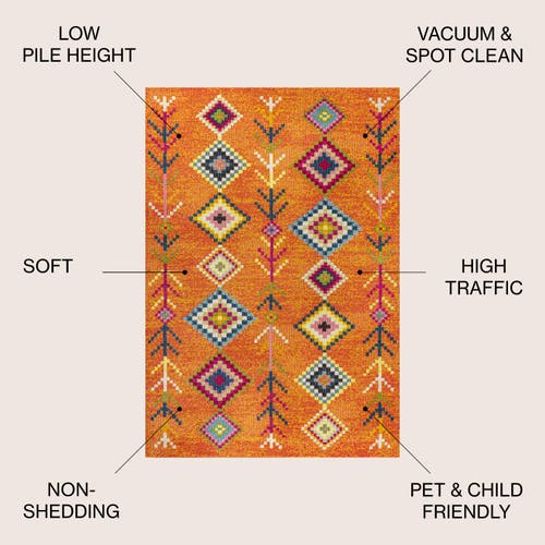 Jonathan Y Love Geometric Area Rug In Orange/multi
