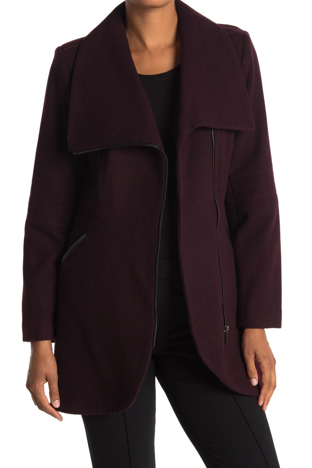 French Connection | Tulip Hem Asymmetrical Hem Wool Blend Coat ...
