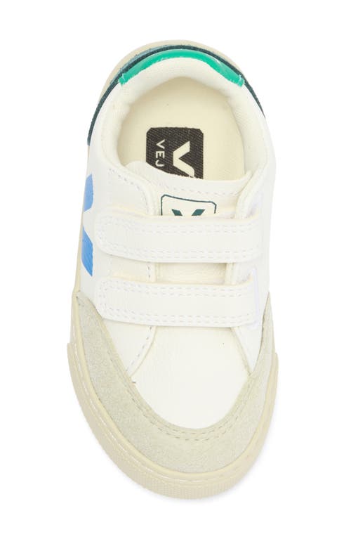 Veja V-12 Suede-trimmed Leather Sneakers In Extra-white/multi/brittany