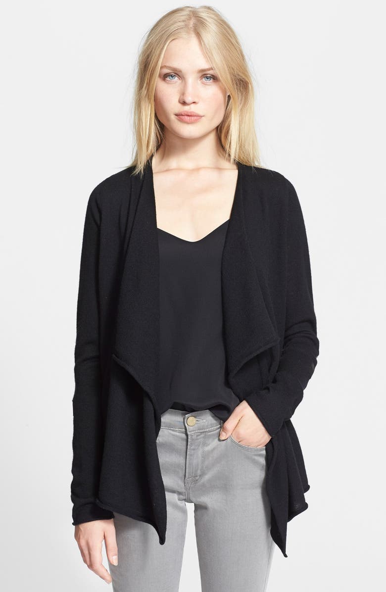 Zadig & Voltaire Leather Elbow Patch Wool Blend Cardigan | Nordstrom