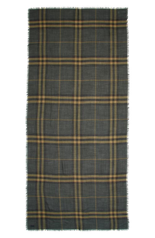 Shop Burberry Giant Check Wool Scarf In Shadow