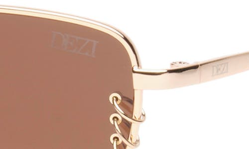 Dezi Hooked 54mm Rectangular Sunglasses In Hooked Gold/cognac