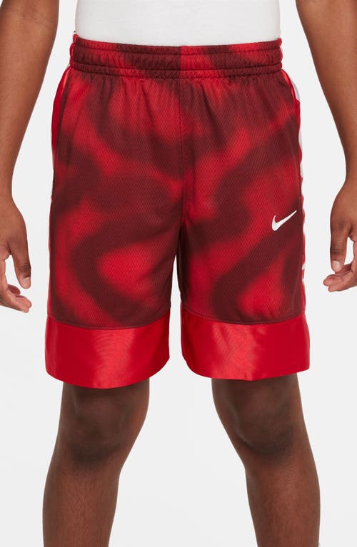 Shop Nike Kids' Dri-fit Elite Athletic Shorts In University Red/white