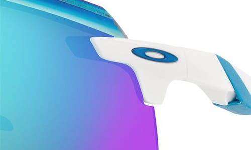 Shop Oakley Encoder 136mm Prizm™ Rimless Wrap Shield Sunglasses In Polished White/prizm Sapphire