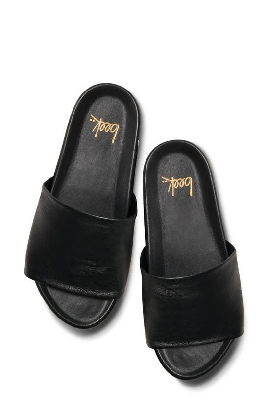 Shop Beek Platform Slide Sandal In Black/ Black