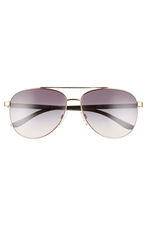 Michael Kors 59mm Aviator Sunglasses In Rose Gold/violet Gradient