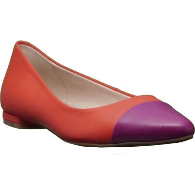 Tahari Okalani Cap Toe Skimmer Flat, Orange