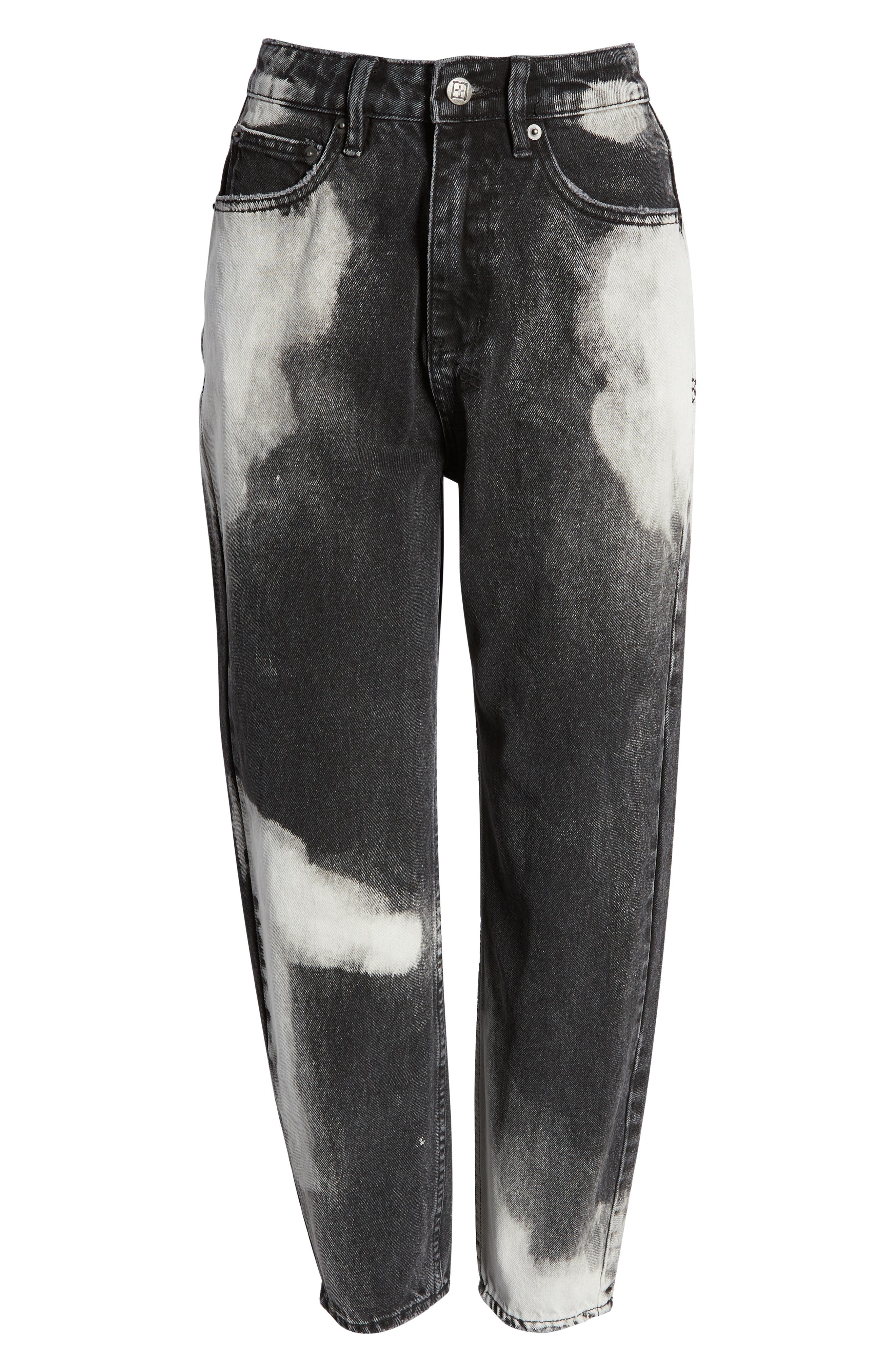 Ksubi Pointer Wreckoning Bleached High Waist Relaxed Tapered Jeans in Black at Nordstrom, Size 24