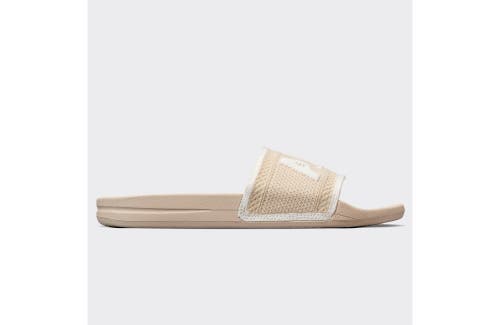 Shop Apl Athletic Propulsion Labs Big Logo Techloom Slide Sandals In Beach/ivory