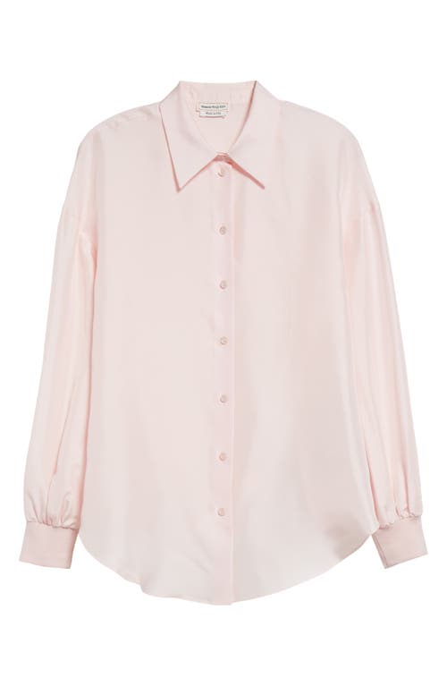 Shop Alexander Mcqueen Cocoon Silk Button-up Shirt In Ice Pink